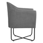 Poltrona Base X Suede Herrera Cinza