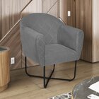 Poltrona Base X Suede Herrera Cinza