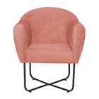 Poltrona Base X Suede Herrera Coral