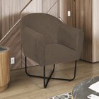 Poltrona Base X Suede Herrera Marrom