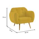 Poltrona Beatle Pé Palito Linho Amarelo