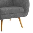 Poltrona Beatle Pé Palito Linho Cinza