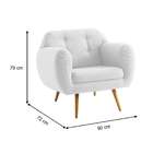 Poltrona Beatle Pé Palito Linho Cru