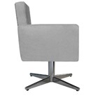 Poltrona Beatriz Base Giratória De Metal Suede Cinza - Amaren