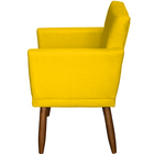 Poltrona Beatriz Com Base Suede Amarelo Pé Palito 30cm Castan