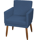 Poltrona Beatriz Com Base Suede Azul Marinho Pé Palito 30cm C