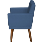 Poltrona Beatriz Com Base Suede Azul Marinho Pé Palito 30cm C