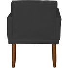 Poltrona Beatriz Com Base Suede Preto Pé Palito 30cm Castanho