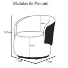 Poltrona Beatriz Com Composê Corino Preto Suede Branco - Vall