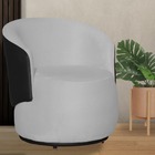 Poltrona Beatriz Com Composê Corino Preto Suede Branco - Vall