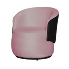 Poltrona Beatriz Com Composê Corino Preto Suede Rosa - Vallis