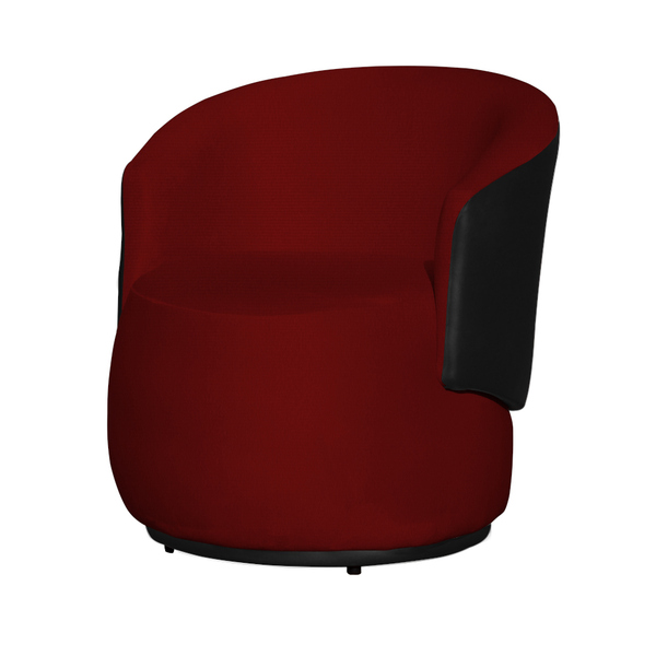 Poltrona Beatriz Organica Tecido Suede Com Composê Em Corino