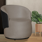 Poltrona Beatriz Organica Tecido Suede Com Composê Em Corino