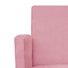 Poltrona Beatriz Pés Palito Mel Suede Rosa Bebê - Amarena Móv