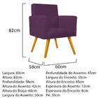 Poltrona Beatriz Pés Palitos Mel Suede - Amarena Móveis - Roxo