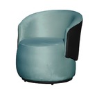Poltrona Beatriz Veludo Azul Turquesa Com Composê Preto - Val