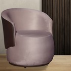 Poltrona Beatriz Veludo Rosê Com Composê Marrom - Vallisa Dec