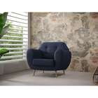 Poltrona Beegees Linho Azul Marinho