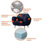 Poltrona Beegees Linho Azul Marinho