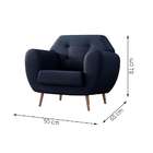 Poltrona Beegees Linho Azul Marinho