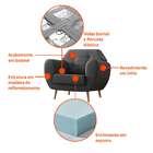 Poltrona Beegees Linho Cinza