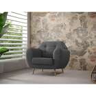 Poltrona Beegees Linho Cinza