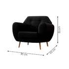 Poltrona Beegees Suede Preta