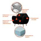 Poltrona Beegees Suede Preta