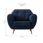 Poltrona Beegees Velosuede Azul Marinho