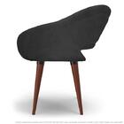 Poltrona Beijo Cinza Cadeira Decorativa Com Base Fixa De Made