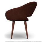 Poltrona Beijo Marrom Cadeira Decorativa Com Base Fixa De Mad