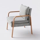 Poltrona Belgica Braços Em Madeira Cinza