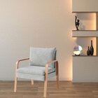 Poltrona Belgica Braços Em Madeira Cinza