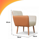 Poltrona Bélgica Gelo Caramelo Madeira Maciça Galego Home