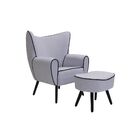 Poltrona Belize Com Puff Rústico Cinza G15 - Gran Belo