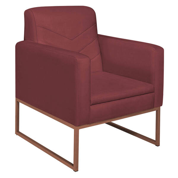 Poltrona Bella Base De Ferro Bronze Corano - Doce Sonho Móvei