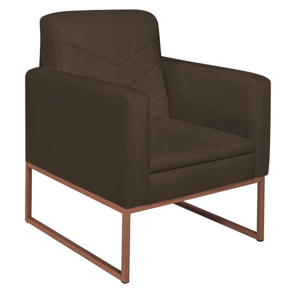 Poltrona Bella Base De Ferro Bronze Corano - Doce Sonho Móvei