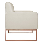 Poltrona Bella Base De Ferro Bronze Linho  - Amarena Móveis -