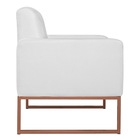 Poltrona Bella Base De Ferro Bronze Suede Branco - Amarena Mó