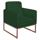 Poltrona Bella Base De Ferro Bronze Suede Verde - Amarena Móv