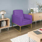 Poltrona Bella Base De Ferro Dourada Corano - Amarena Móveis