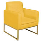 Poltrona Bella Base De Ferro Dourada Corano - Amarena Móveis