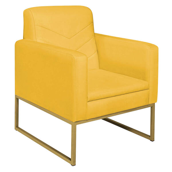 Poltrona Bella Base De Ferro Dourada Corano - Amarena Móveis