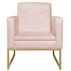 Poltrona Bella Base De Ferro Dourada Corano - Doce Sonho Móve