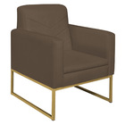 Poltrona Bella Base De Ferro Dourada Suede - Amarena Móveis -