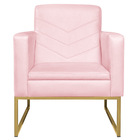 Poltrona Bella Base De Ferro Dourada Suede - Amarena Móveis -