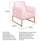 Poltrona Bella Base De Ferro Dourada Suede - Amarena Móveis -