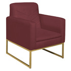 Poltrona Bella Base De Ferro Dourada Suede - Doce Sonho Móvei