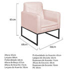 Poltrona Bella Base De Ferro Preta Corano - Amarena Móveis -