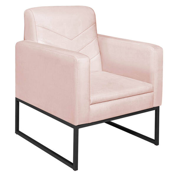 Poltrona Bella Base De Ferro Preta Corano - Amarena Móveis -